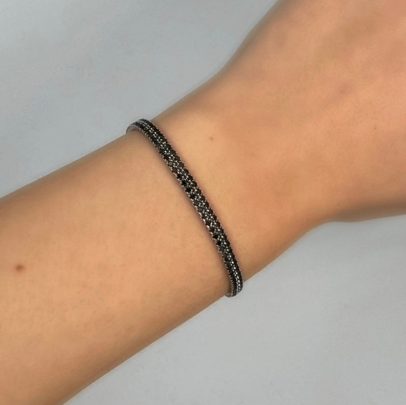 Brățară DoubleTennis Black ARGINT