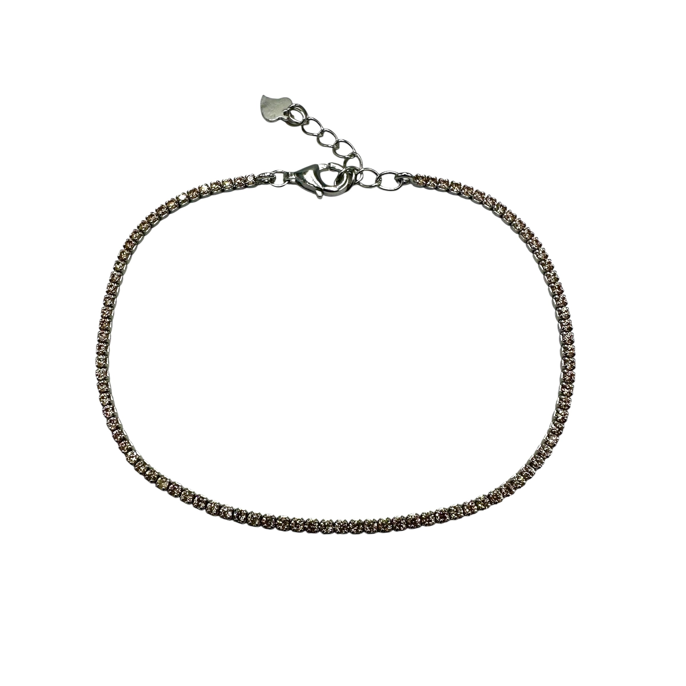 Brățară Tennis 1.5mm Orange Argint