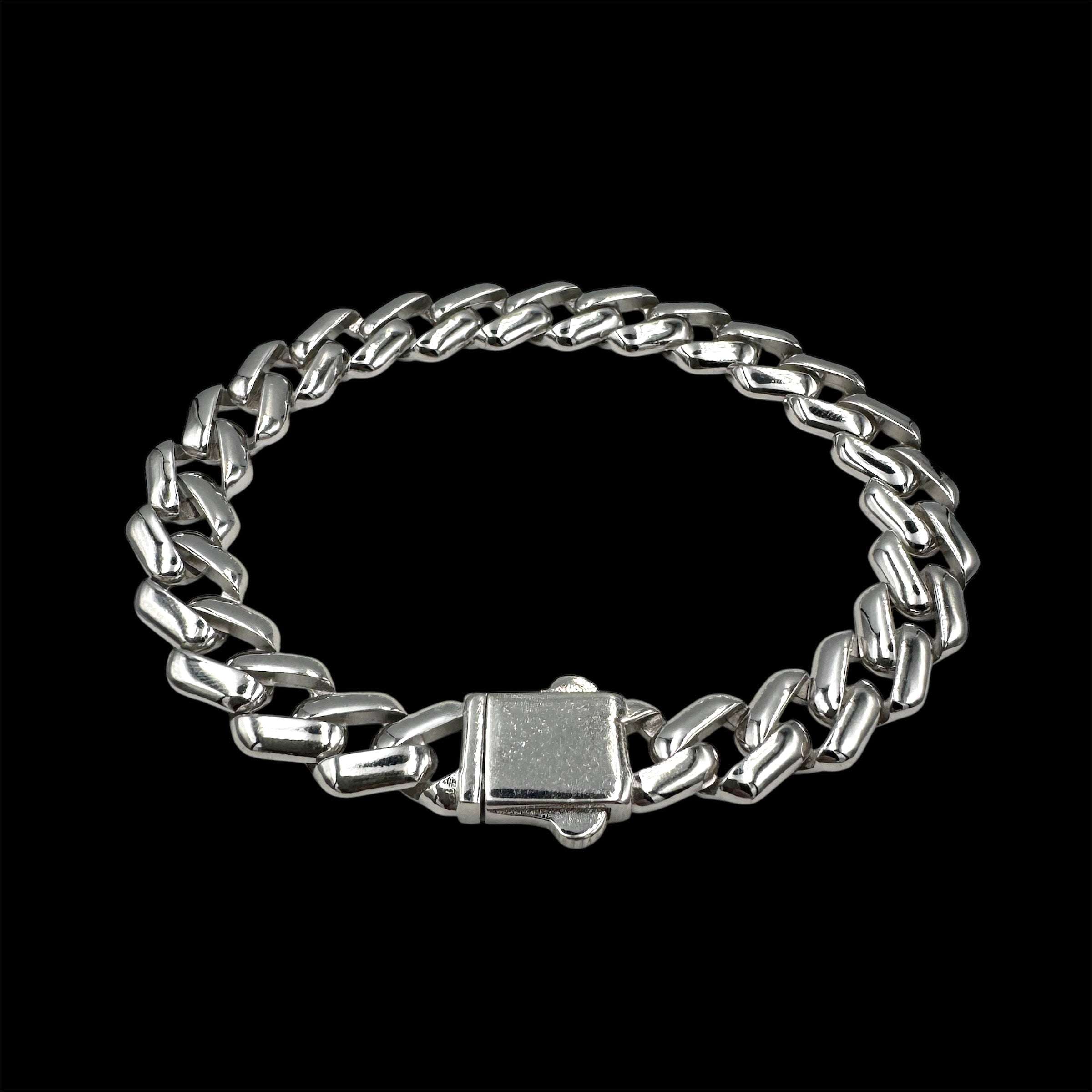 Brățară Cuban Clear 10 mm Argint