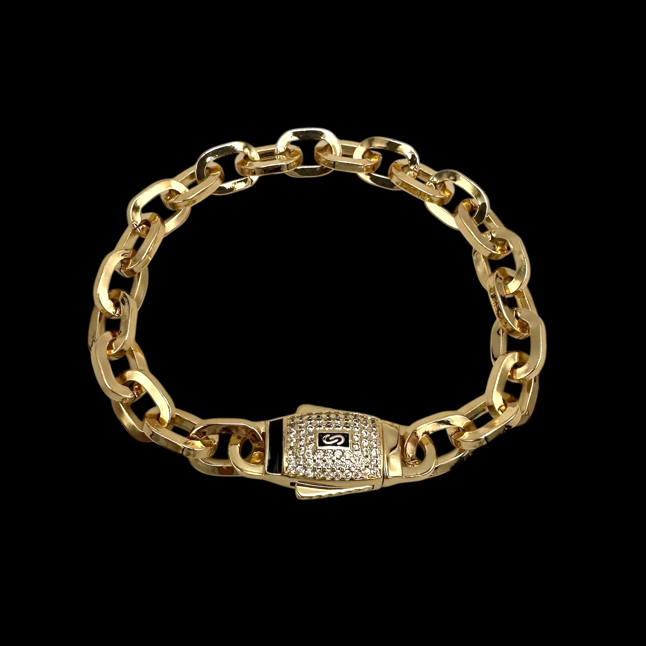 Brățară Cuban Monaco Oval Placată cu Aur