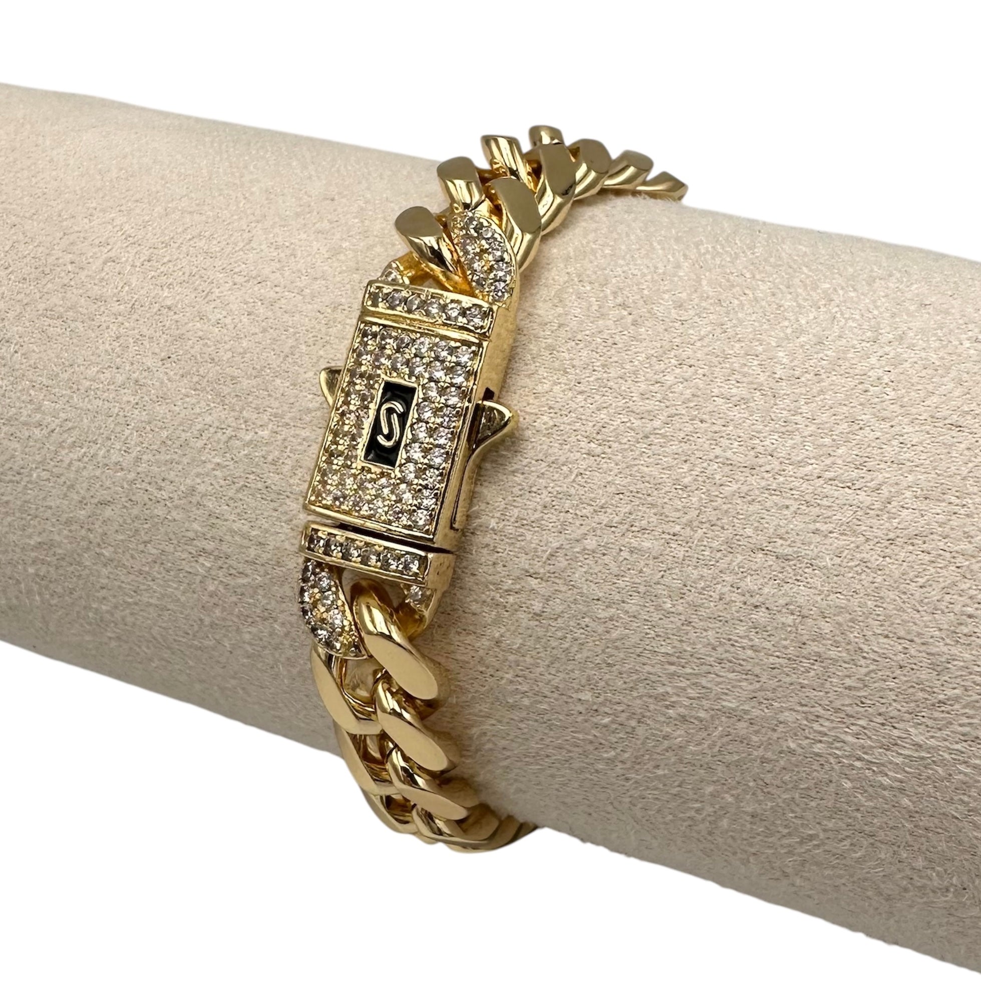 Brățară Cuban Monaco 10mm Placată cu Aur