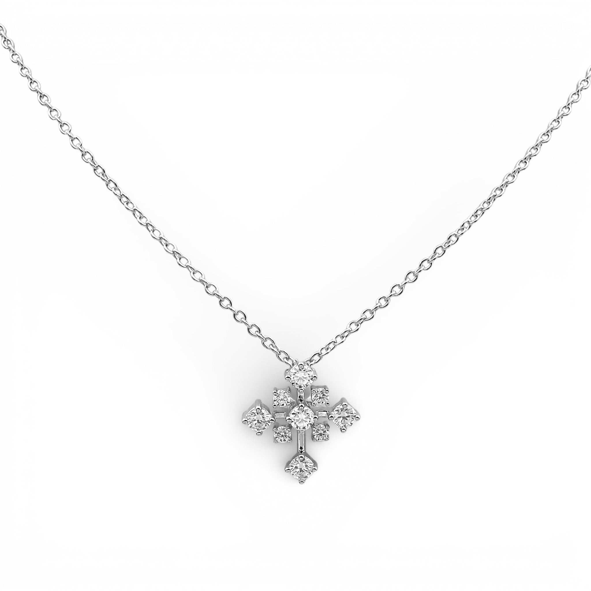 Colier Moissanite Stone Church Argint