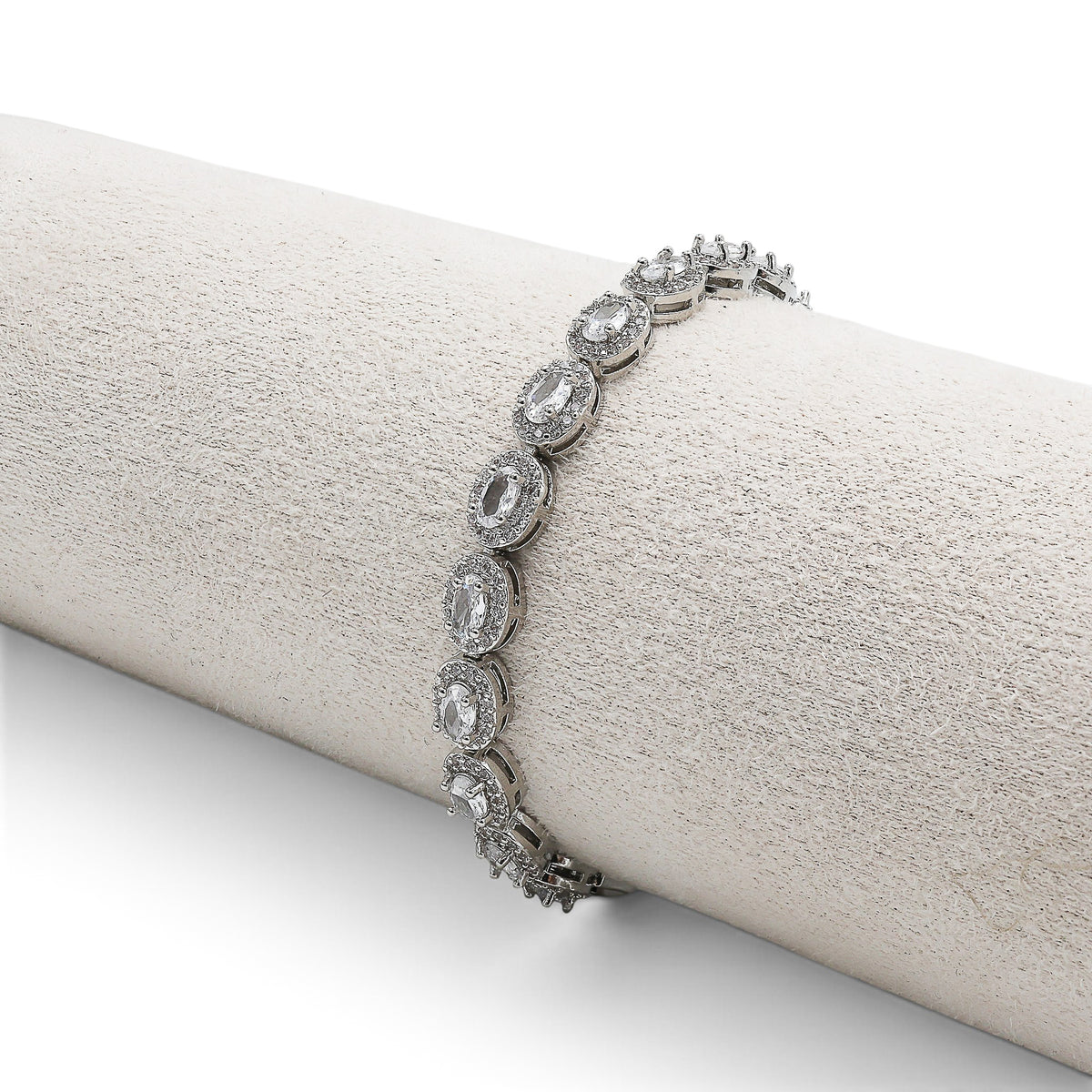 Bratara Silver Cristal Royal Placat cu Aur Alb