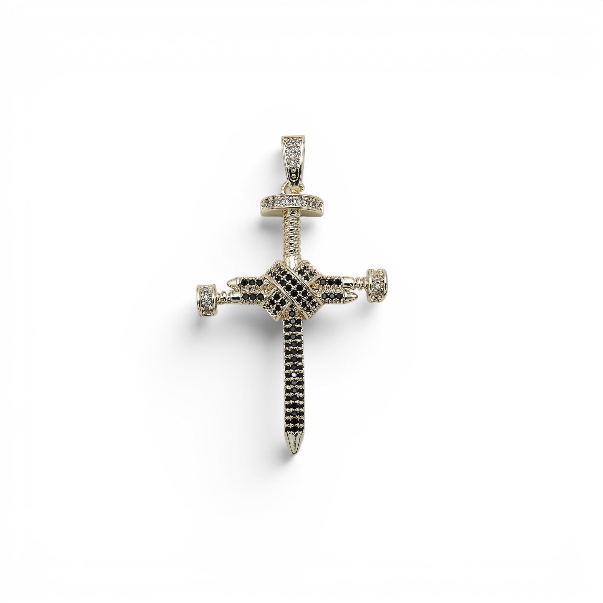 Pandantiv Onyx Nail Cross Gold