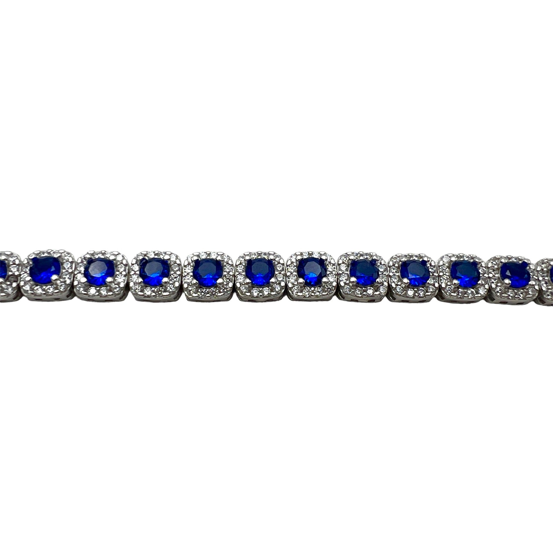 Tennis Definition Blue Silver Bracelet