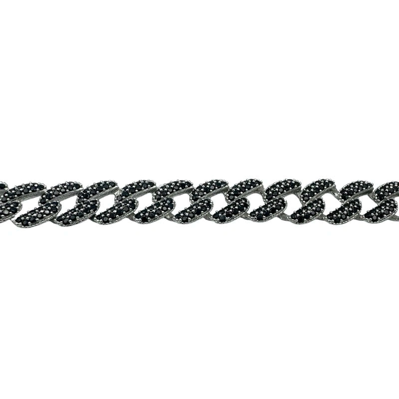 Cuban Silver Black&White bracelet