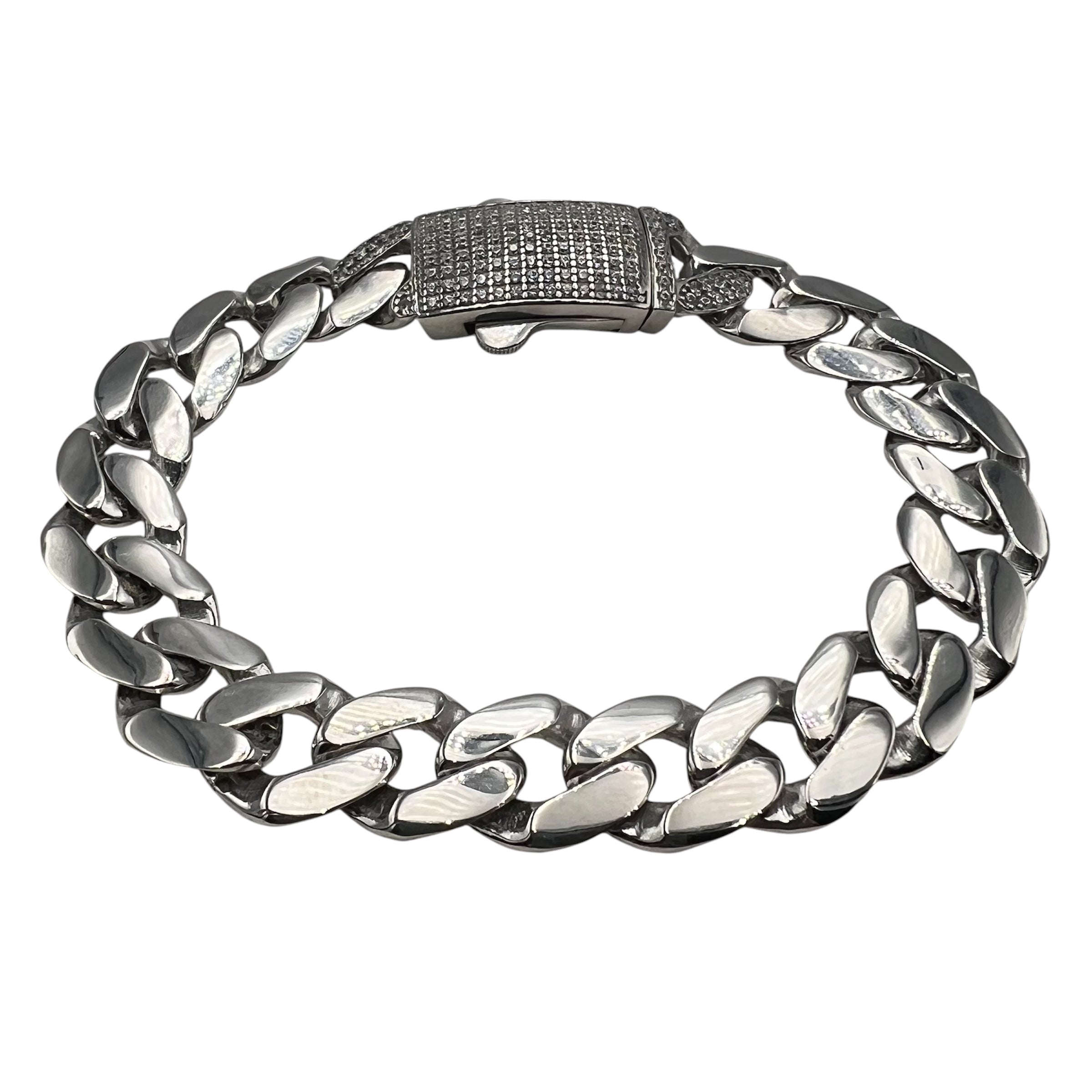 Brățară Cuban No Stones 11mm ARGINT