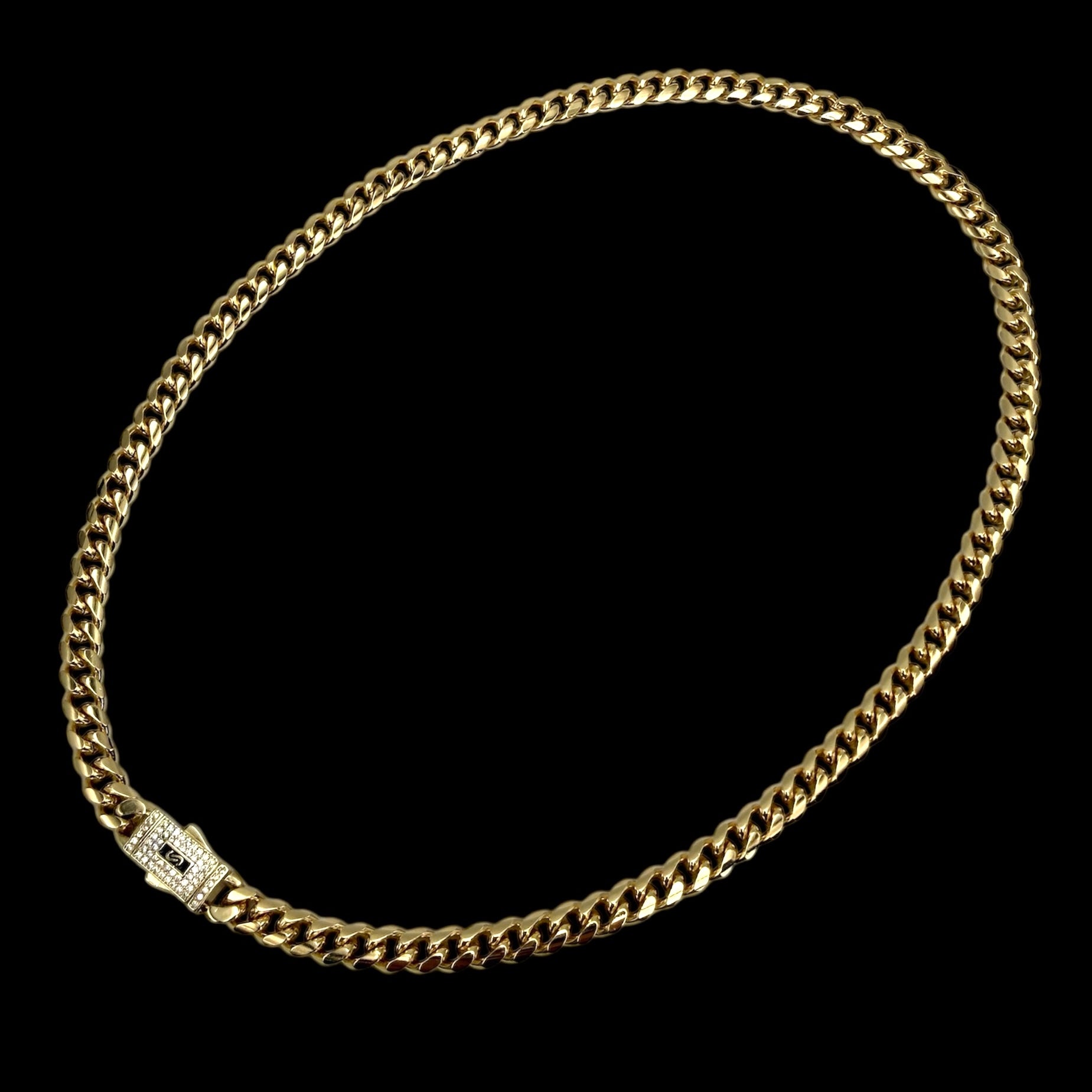 Colier Cuban Monaco 8mm Placat cu Aur