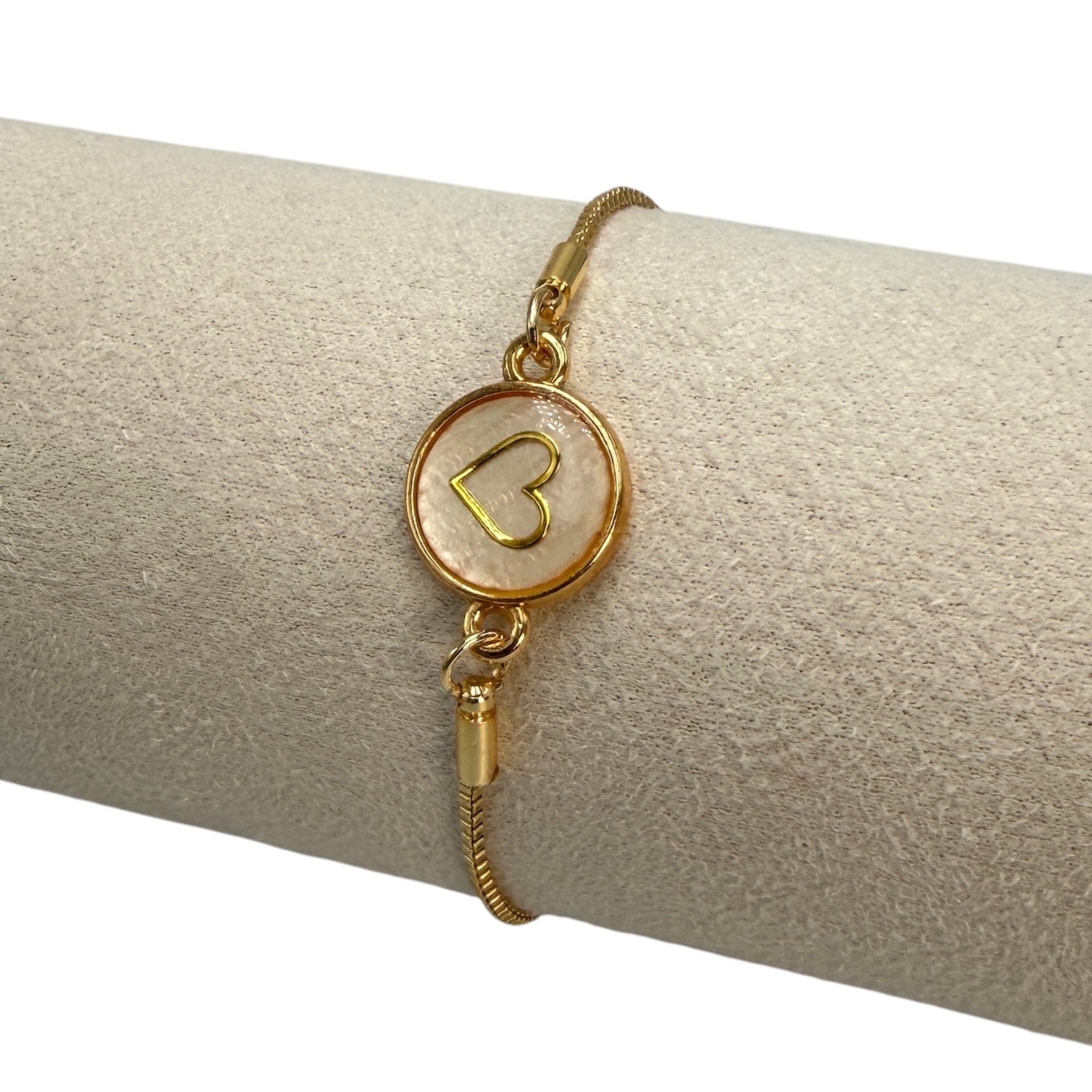 Brățară Reglabilă cu Inimă Placată cu Aur