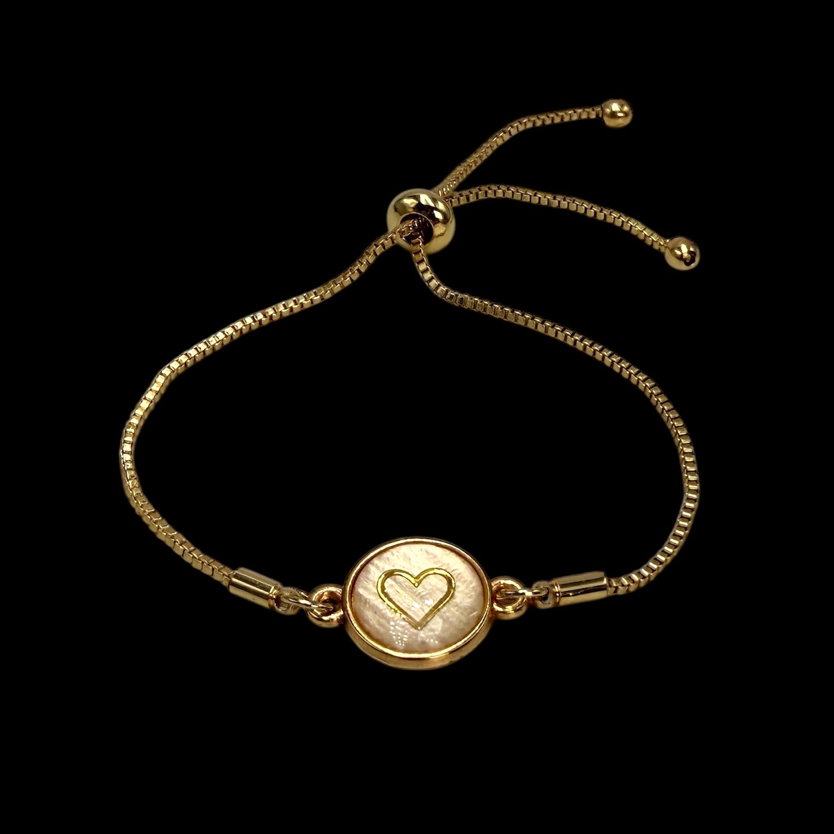 Brățară Reglabilă cu Inimă Placată cu Aur