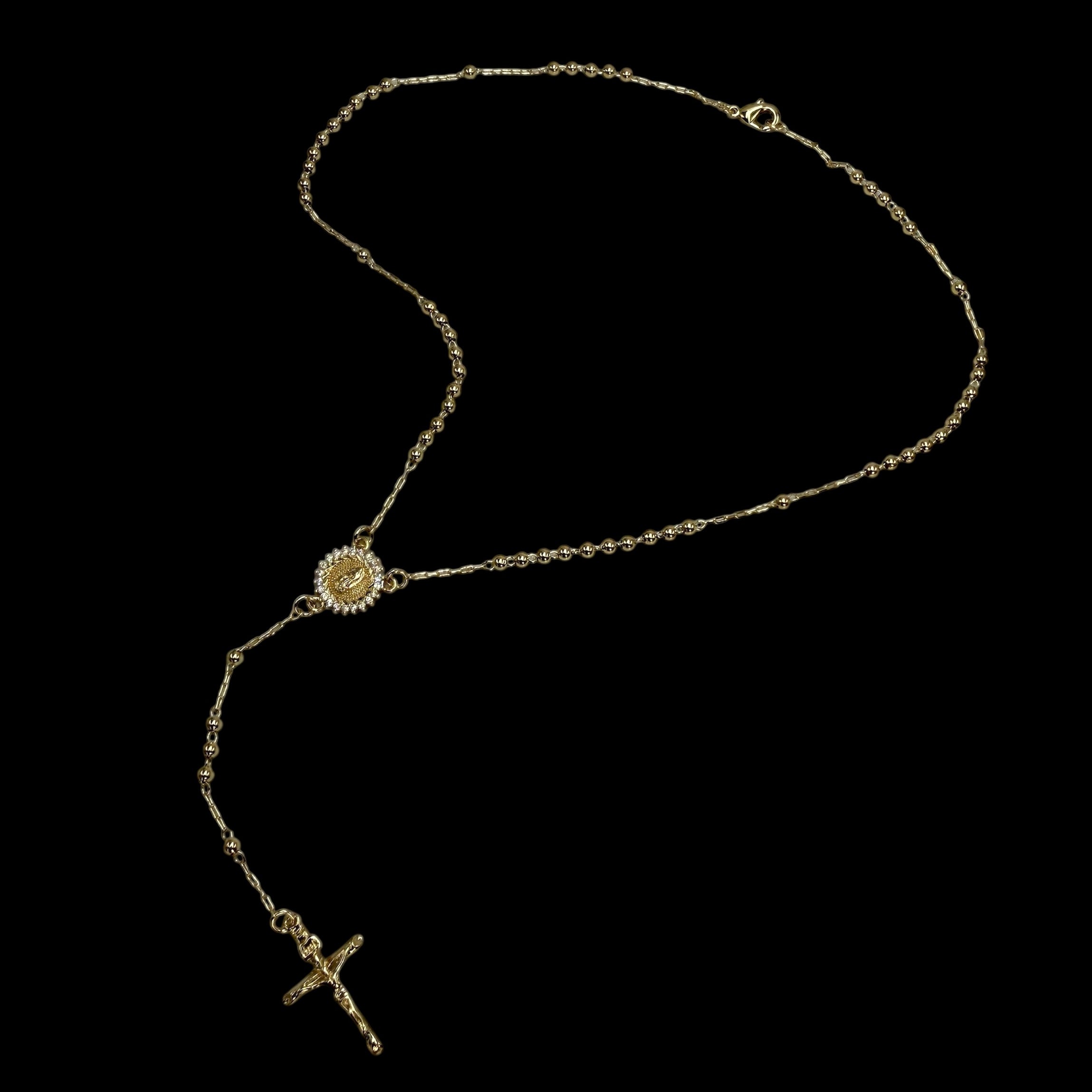 Colier Rozariu God Love Placat cu Aur