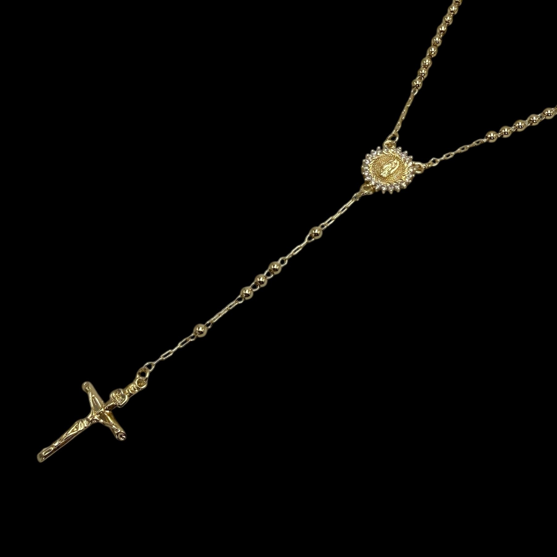 Colier Rozariu God Love Placat cu Aur