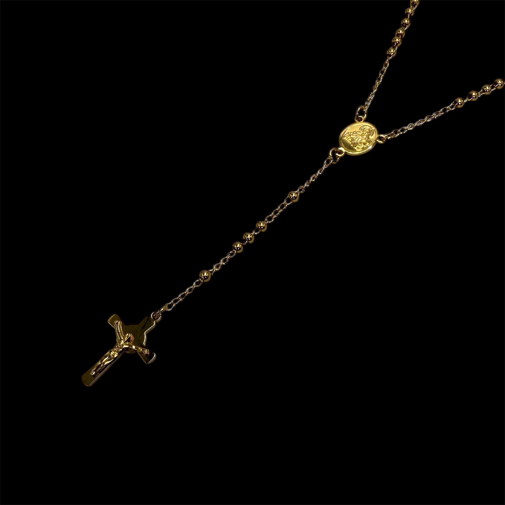 Colier Rozariu Simple Placat cu Aur