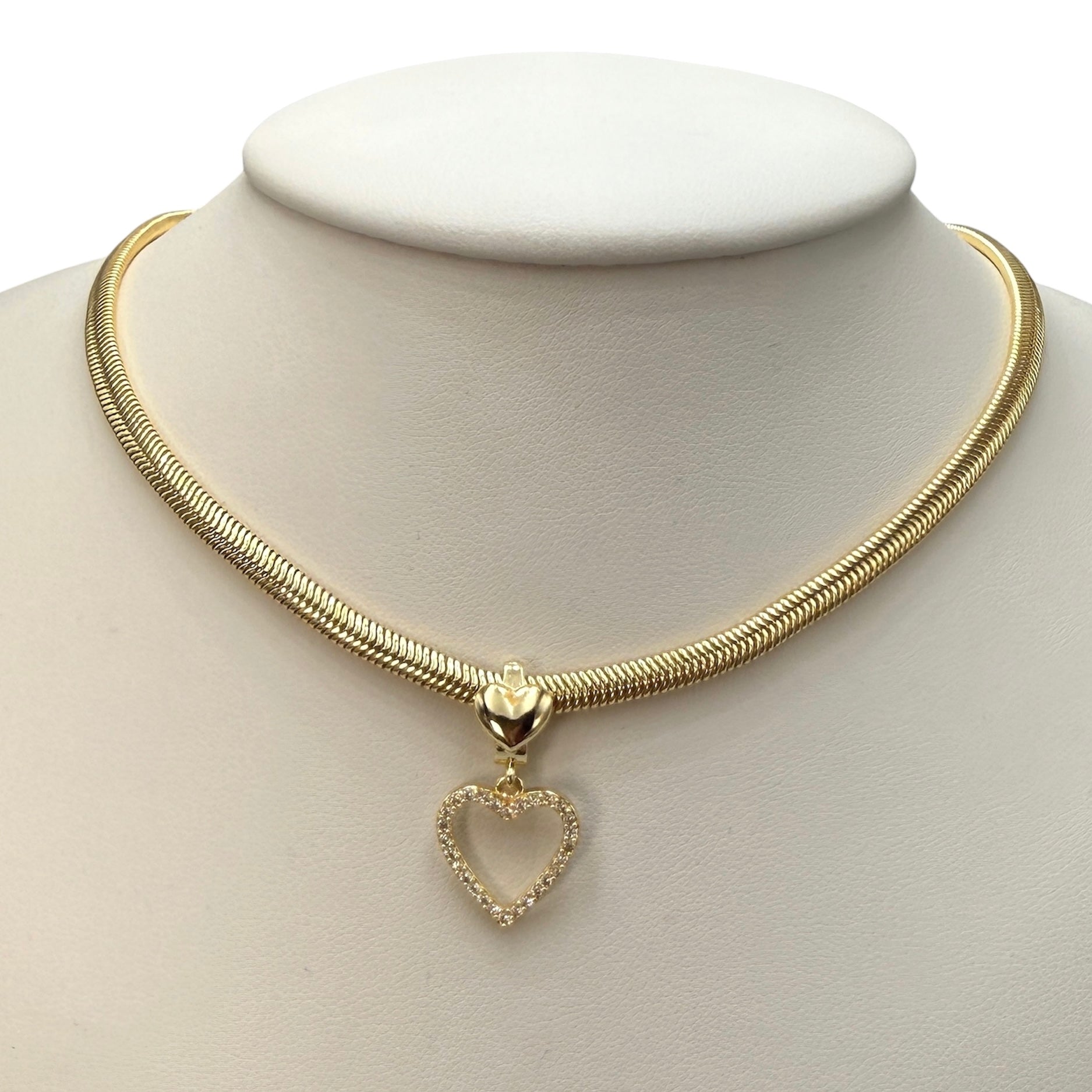 Colier SnakeHeart Placat cu Aur