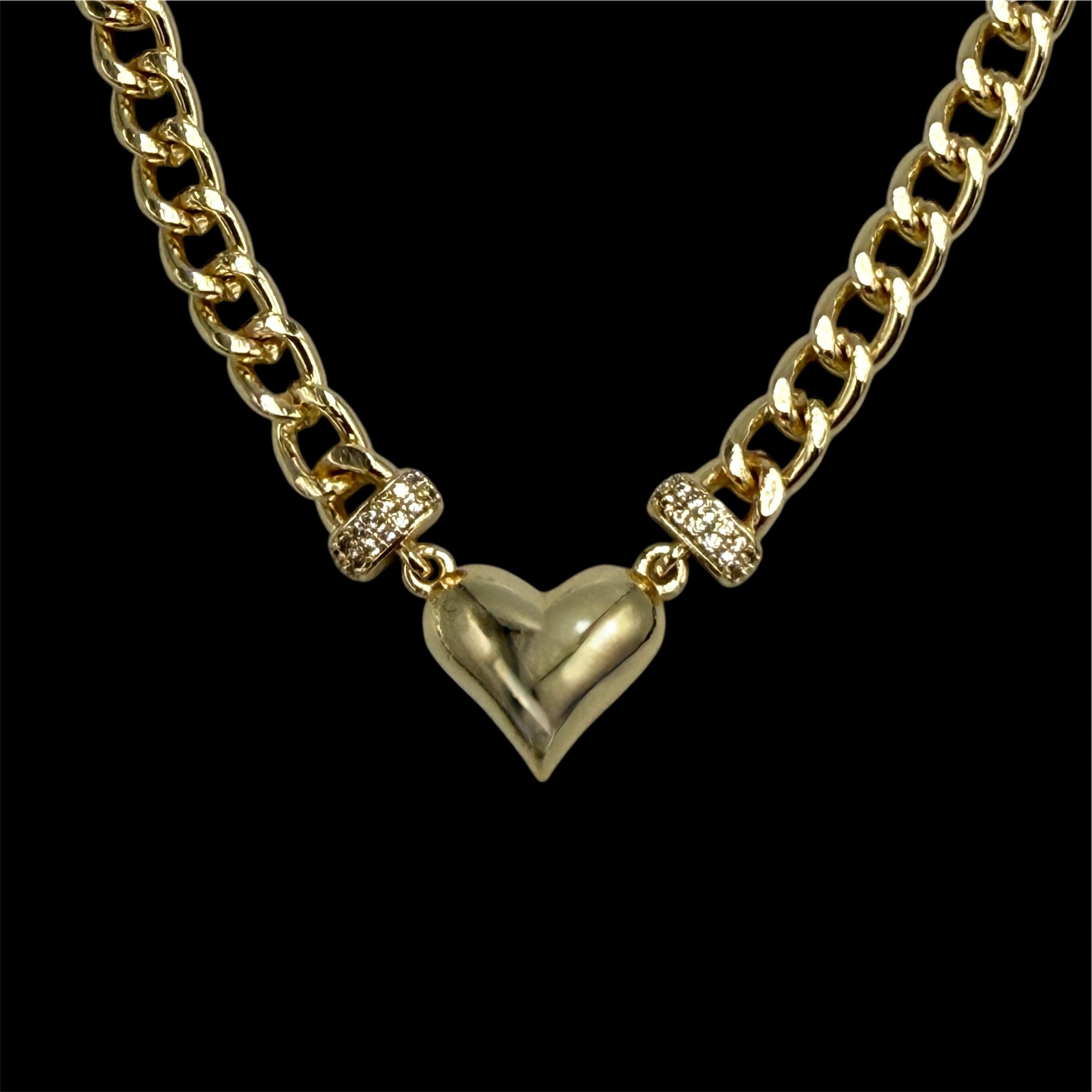 Colier Shine Heart Placat cu Aur