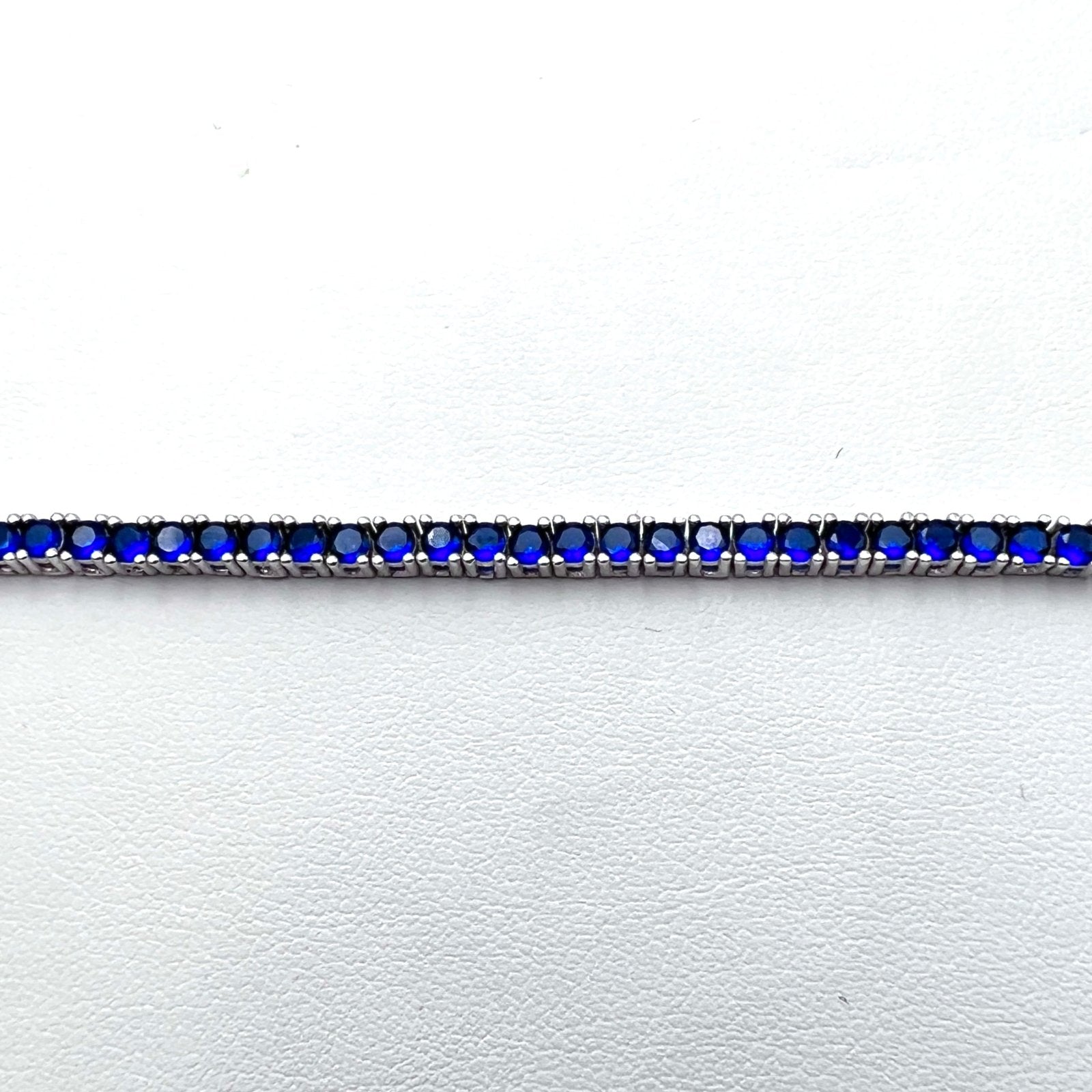Tennis Blue Silver Bracelet