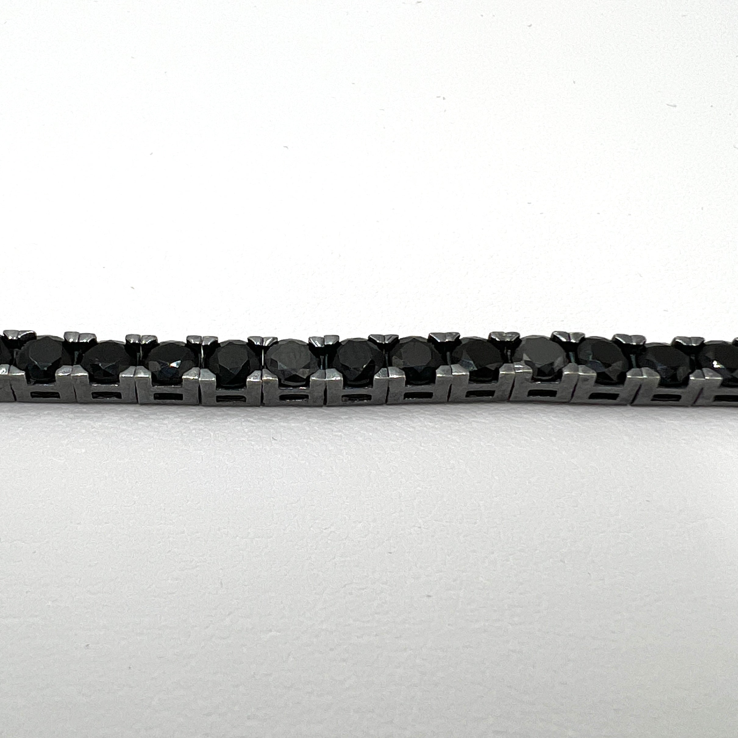 All Black Tennis Bracelet 5.5 Silver