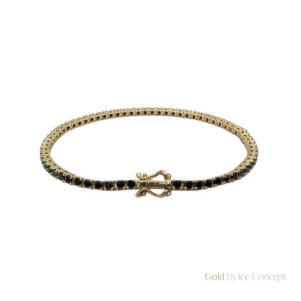 Bracelet Tennis Black 3mm GOLD