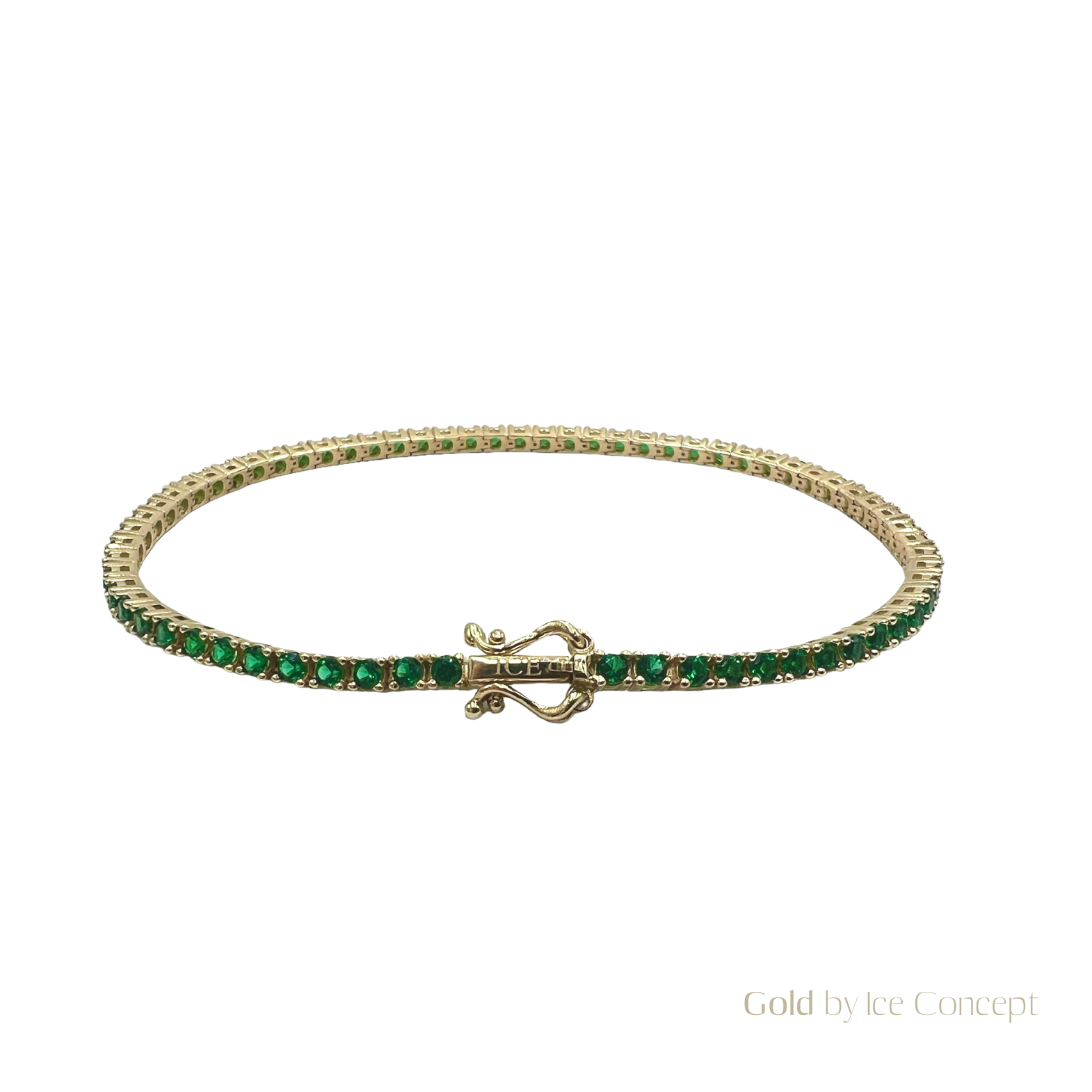 Bracelet Tennis Green 3mm GOLD