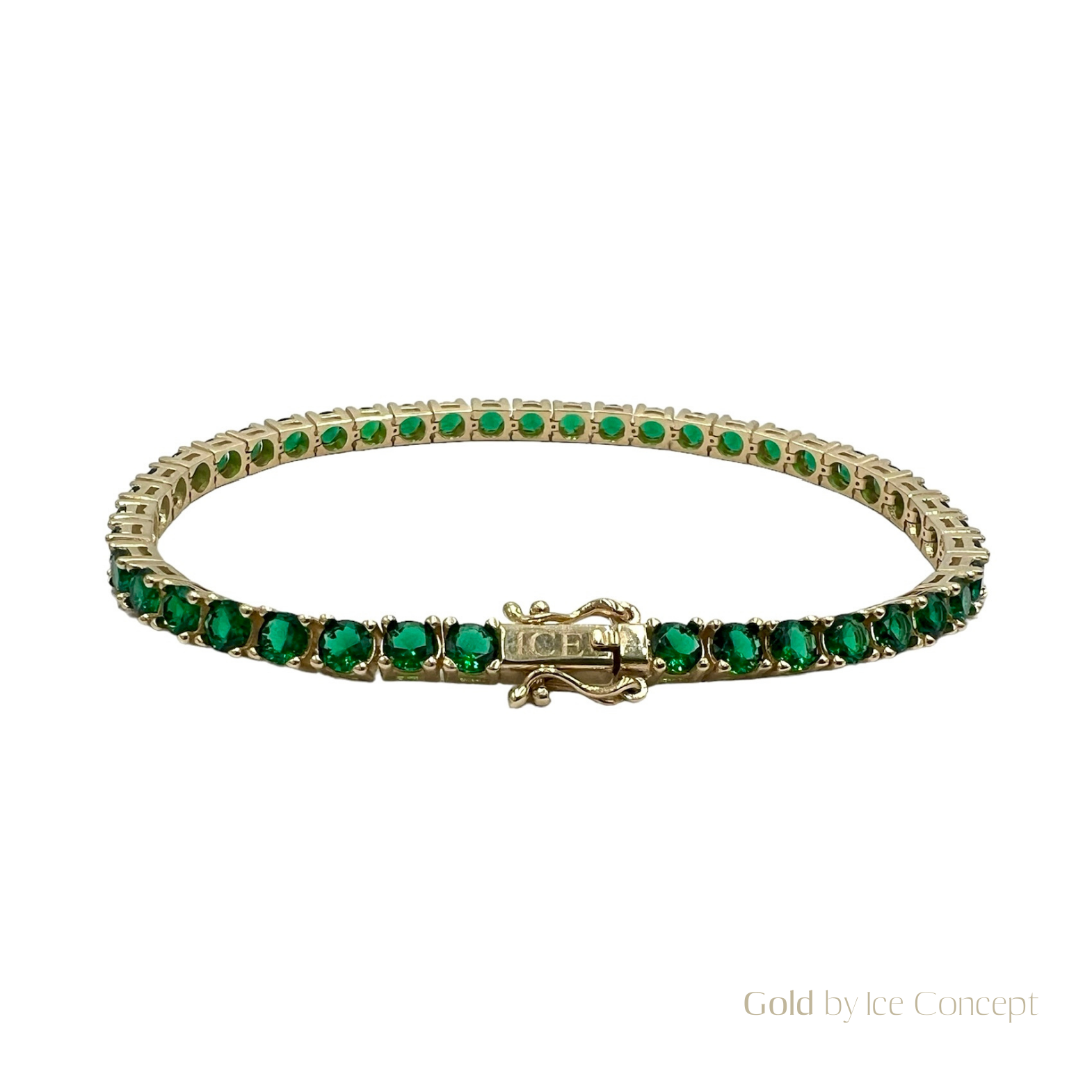 Bracelet Tennis Green 5mm GOLD