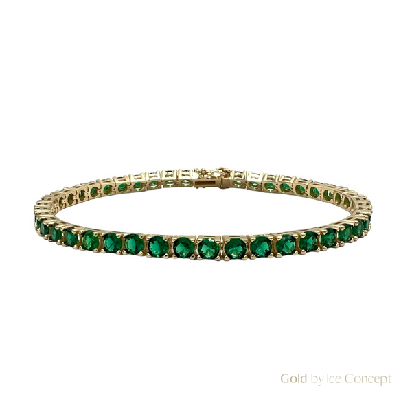 Bracelet Tennis Green 5mm GOLD