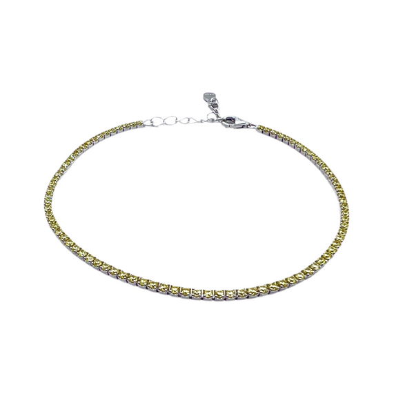 Bracelet Tennis Yellow 1.5mm Silver