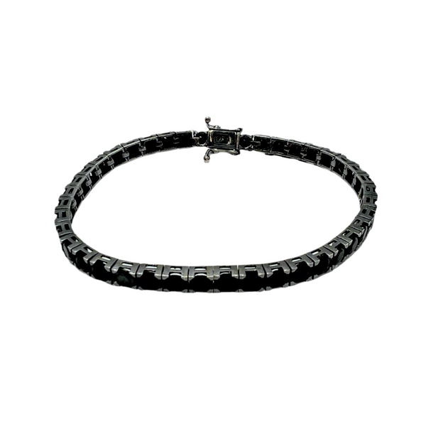 All Black Tennis Bracelet 5.5 Silver