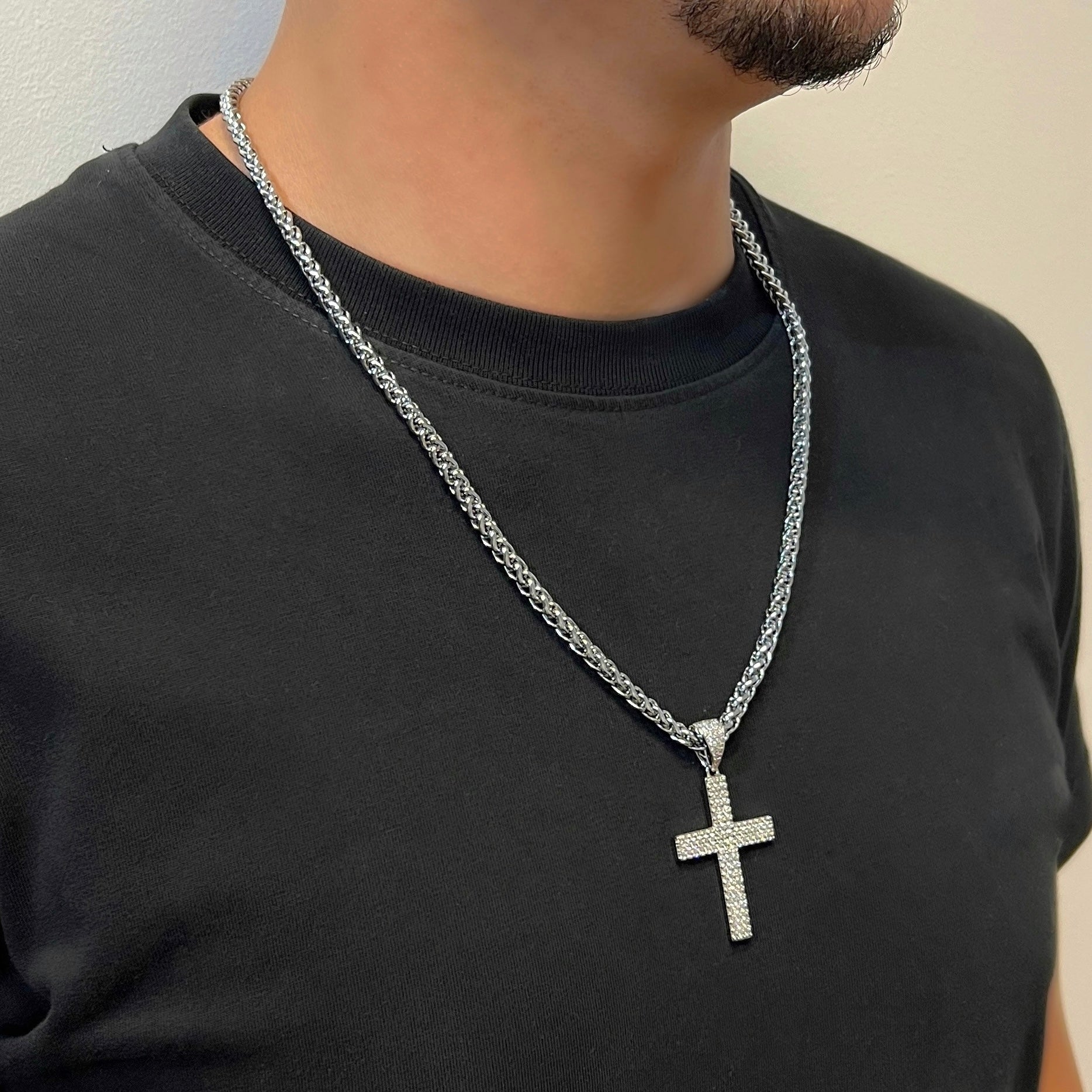 Necklace Cross L Inox