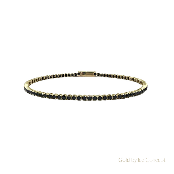 Bracelet Tennis Black 2mm GOLD