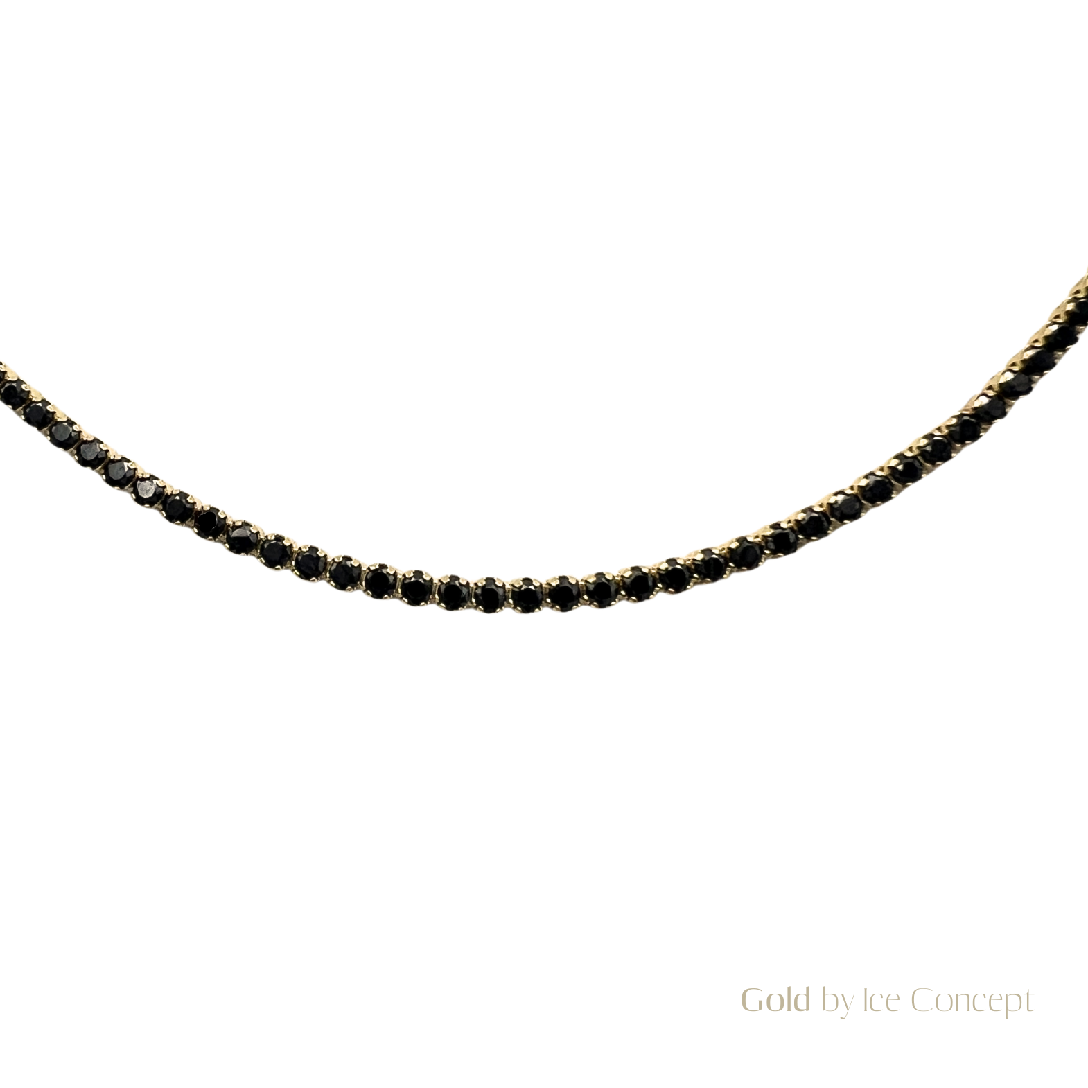 Necklace Tennis Black 2mm GOLD