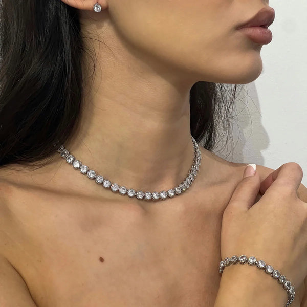 Dream Silver Necklace+Gift Earrings