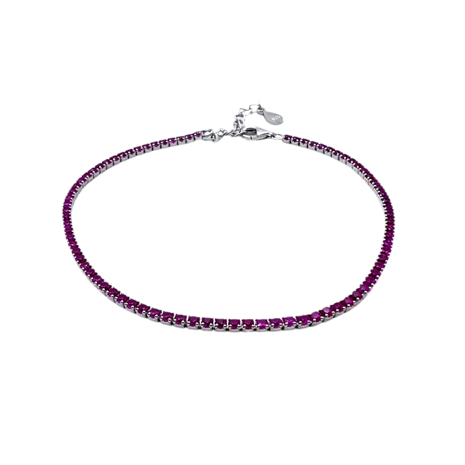 Bracelet Tennis Pink 1.5mm Silver