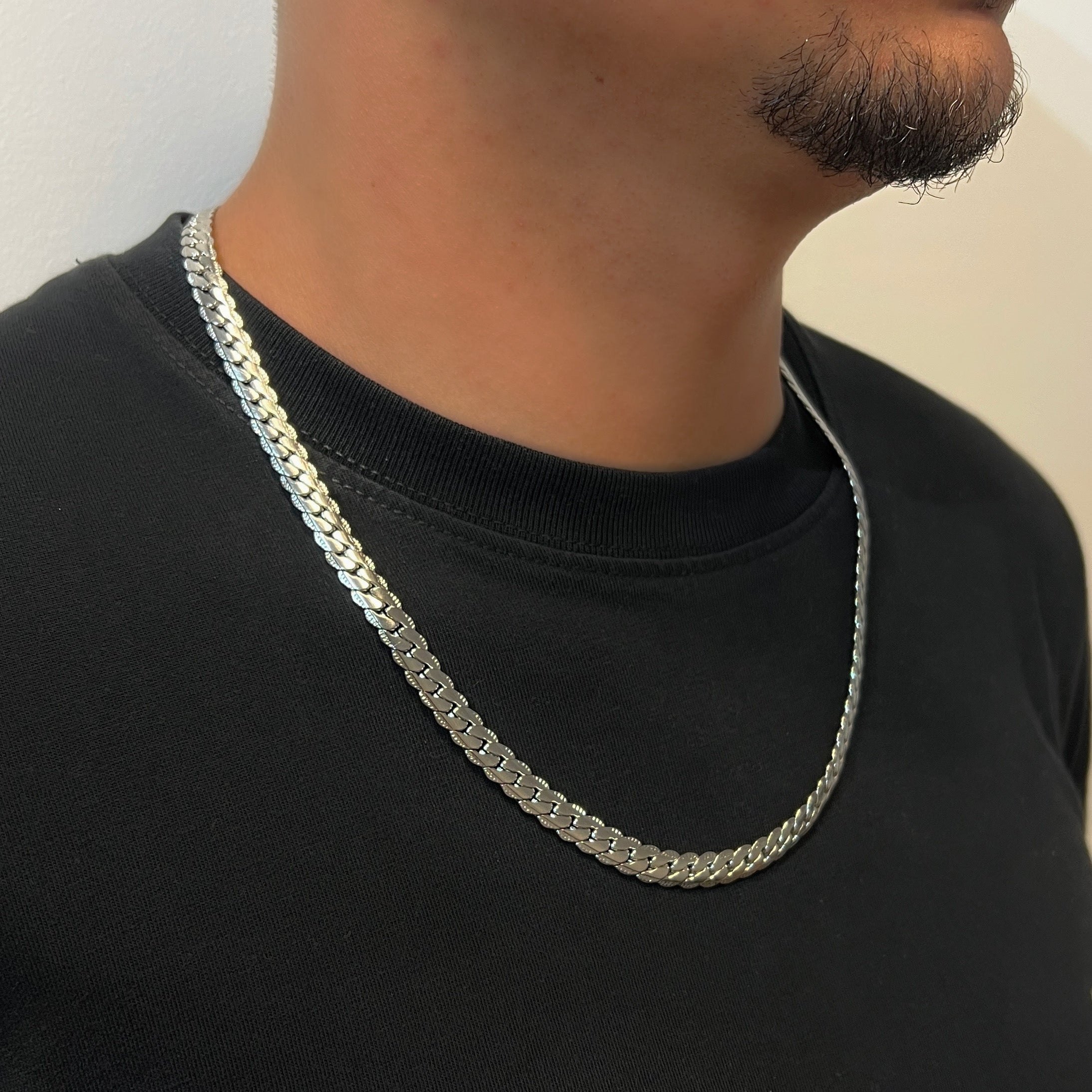 Cuban Slim Silver Inox necklace