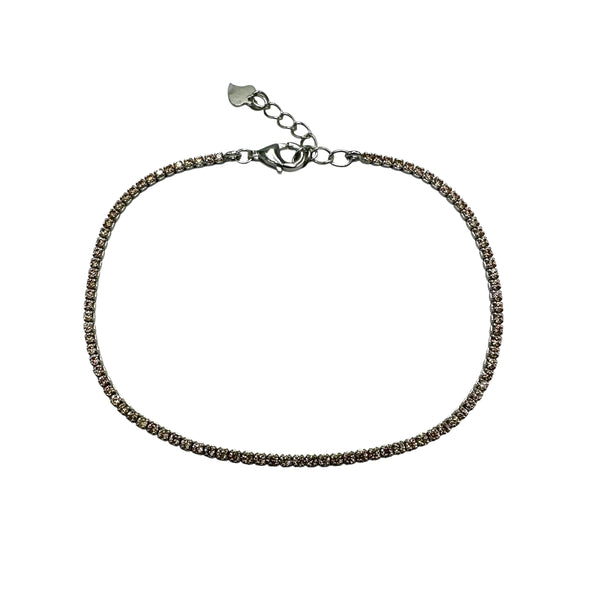 Brățară Tennis 1.5mm Orange Argint