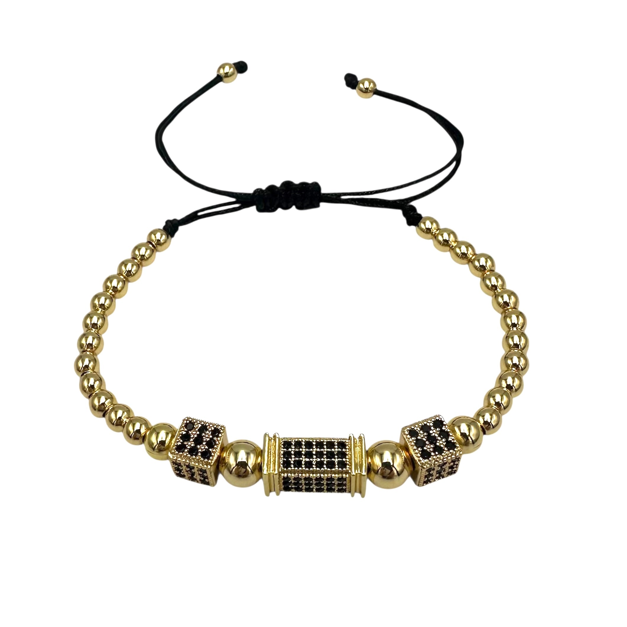 Brățară Reglabilă Double Dice Placată cu Aur