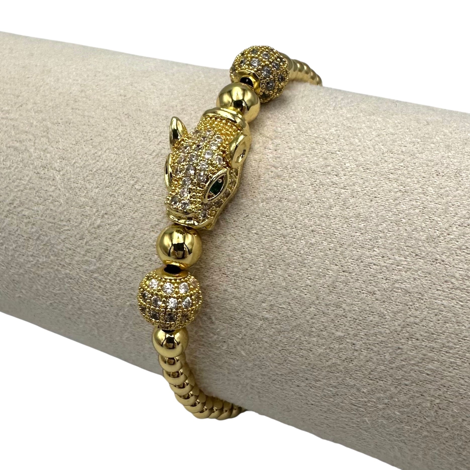 Brățară Reglabilă Pantera Placată cu Aur