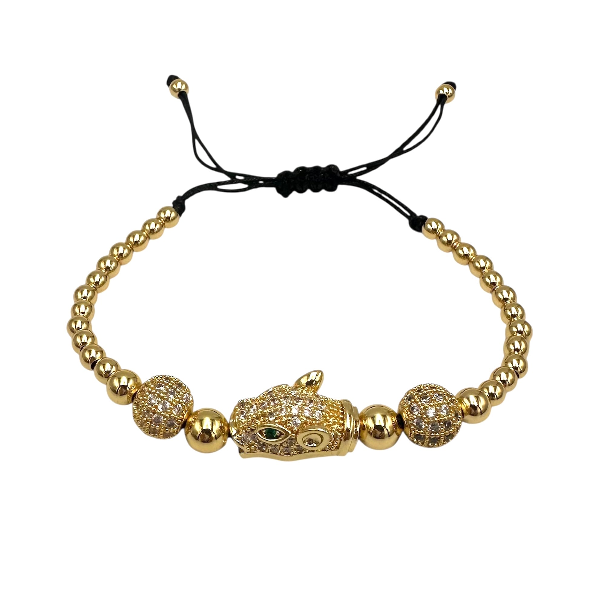 Brățară Reglabilă Pantera Placată cu Aur