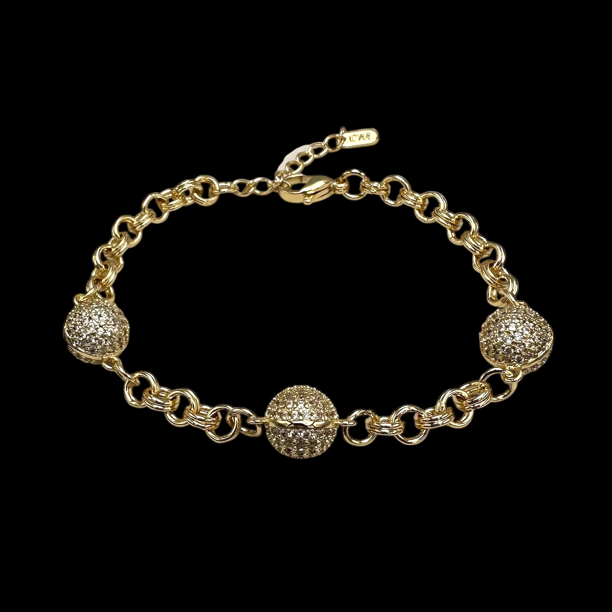 Brățară Three Round Placată cu Aur