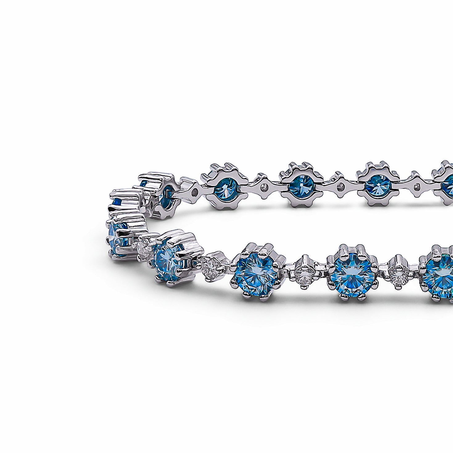 Brățara Tennis Moissanite L-Saphire Blue Argint