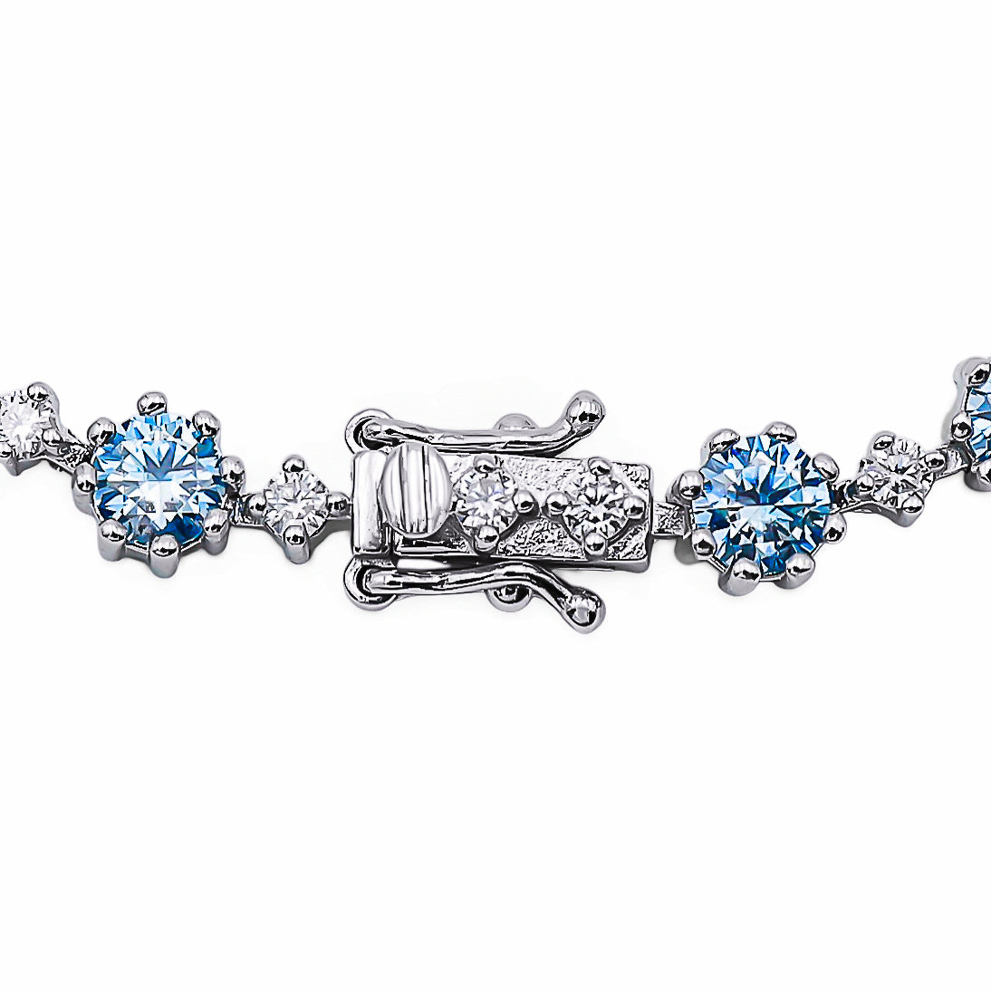 Brățara Tennis Moissanite L-Saphire Blue Argint