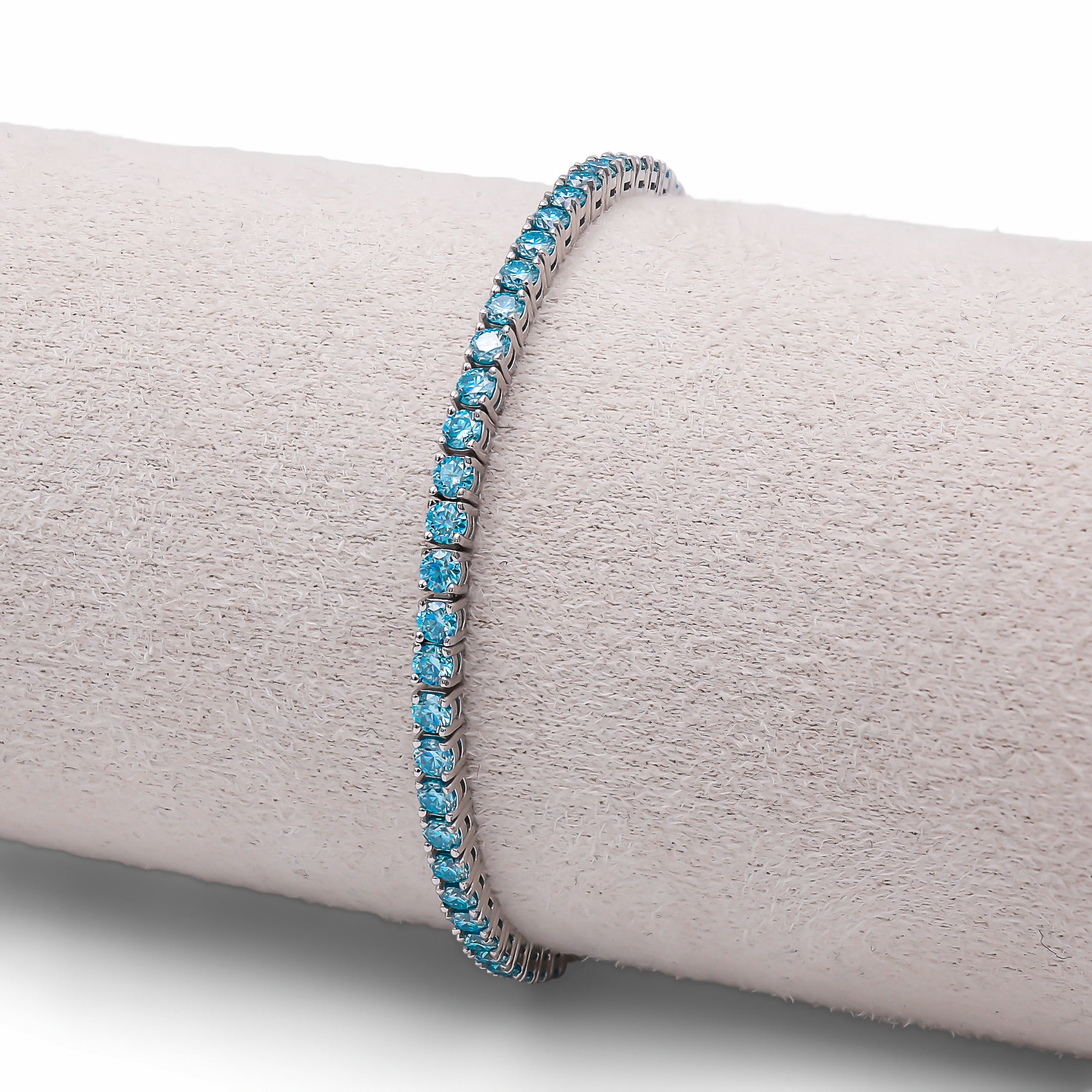 Brățara Tennis 2.5mm Moissanite Regal Blue Argint
