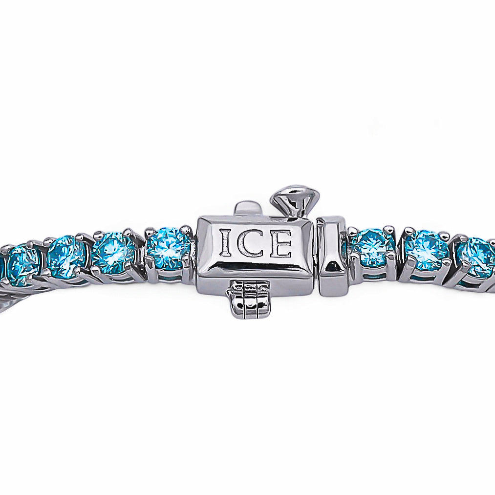 Brățara Tennis 2.5mm Moissanite Regal Blue Argint