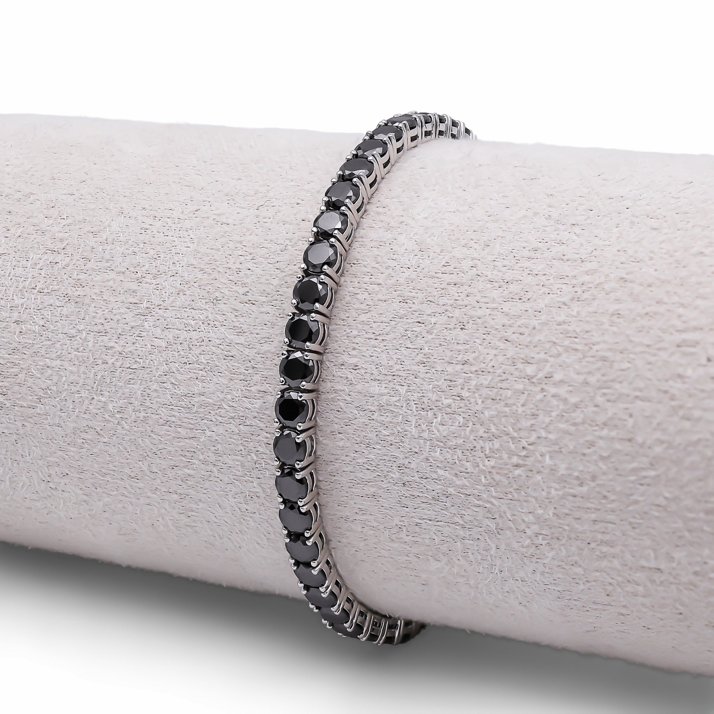 Brățara Tennis 3.5mm Moissanite Black Argint
