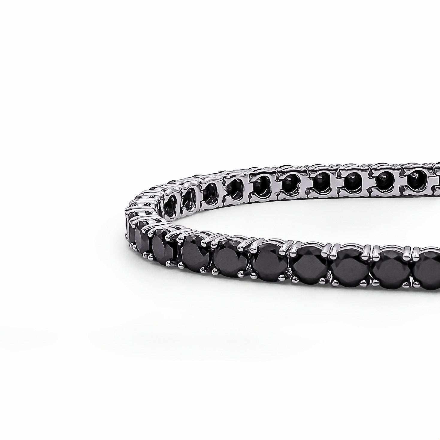 Brățara Tennis 3.5mm Moissanite Black Argint