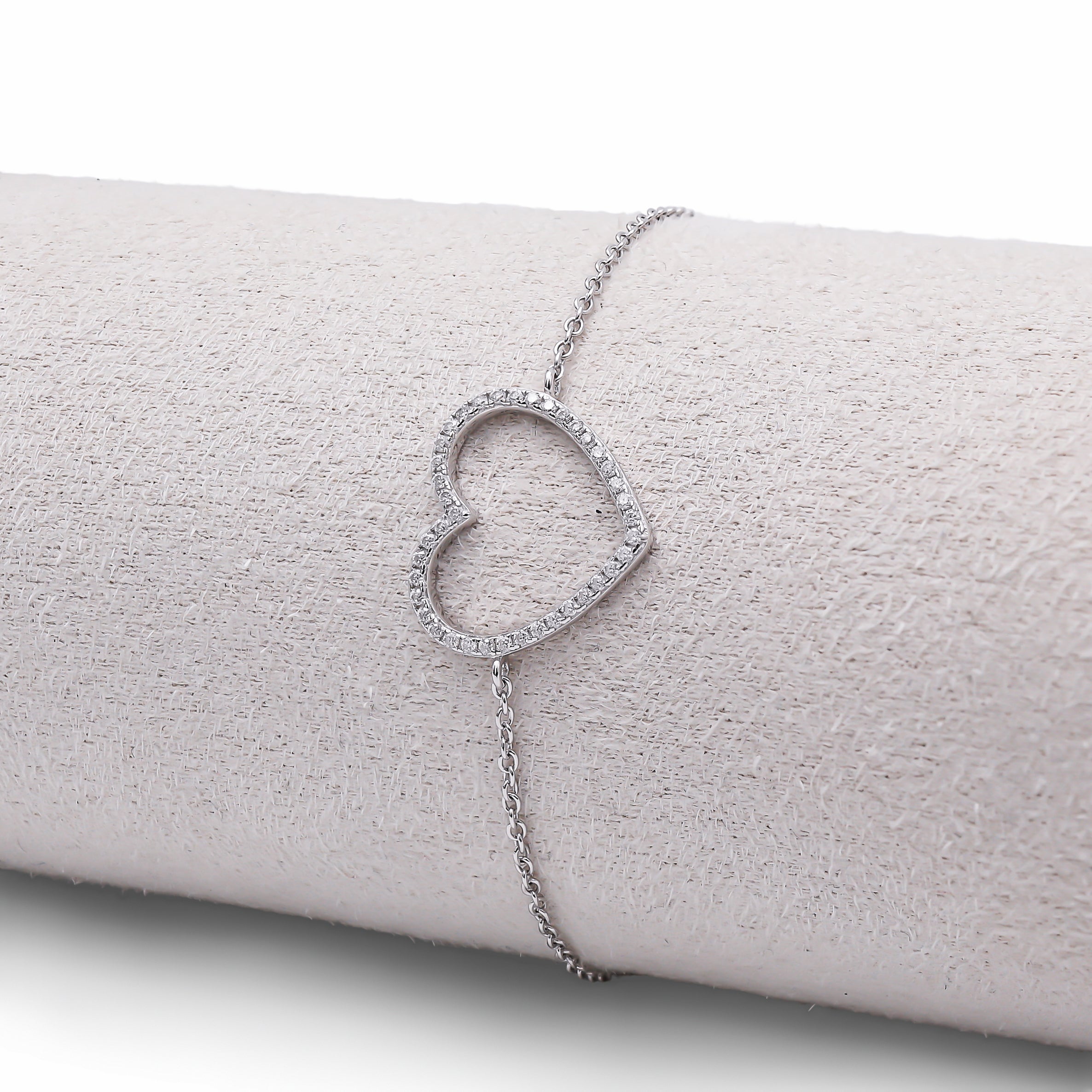 Brățară Moissanite Heart Argint