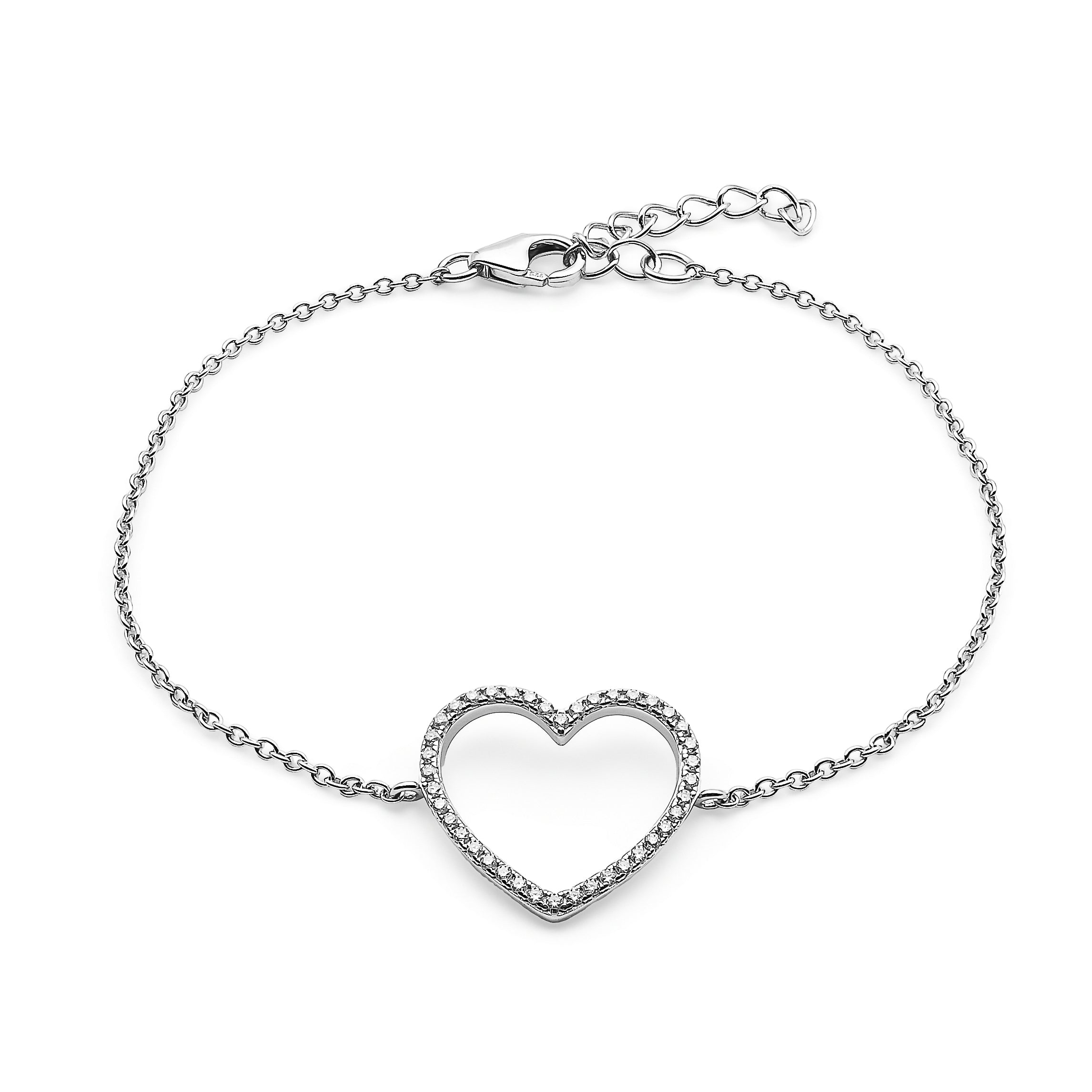 Brățară Moissanite Heart Argint