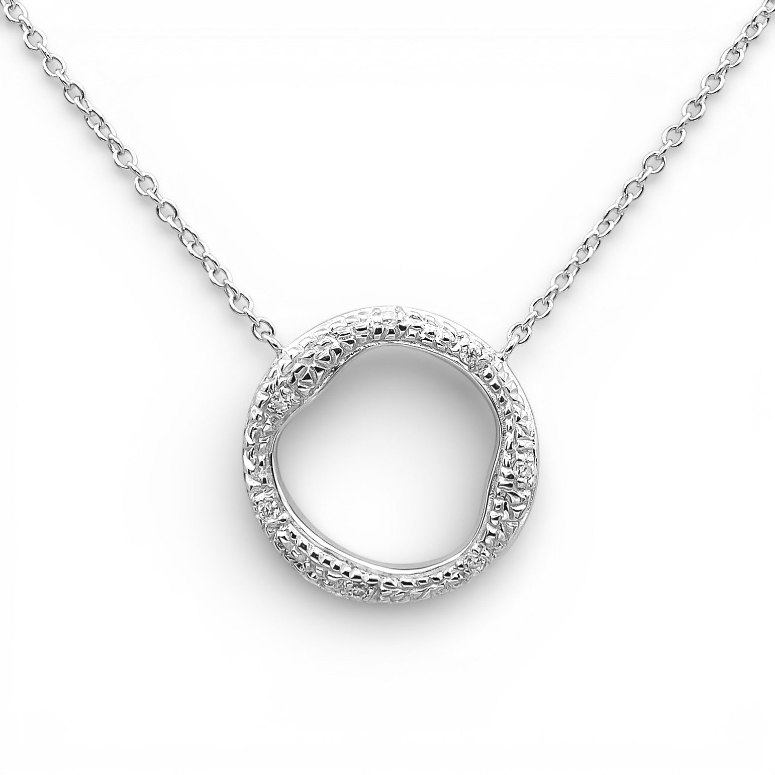 Colier Moissanite Loop Argint