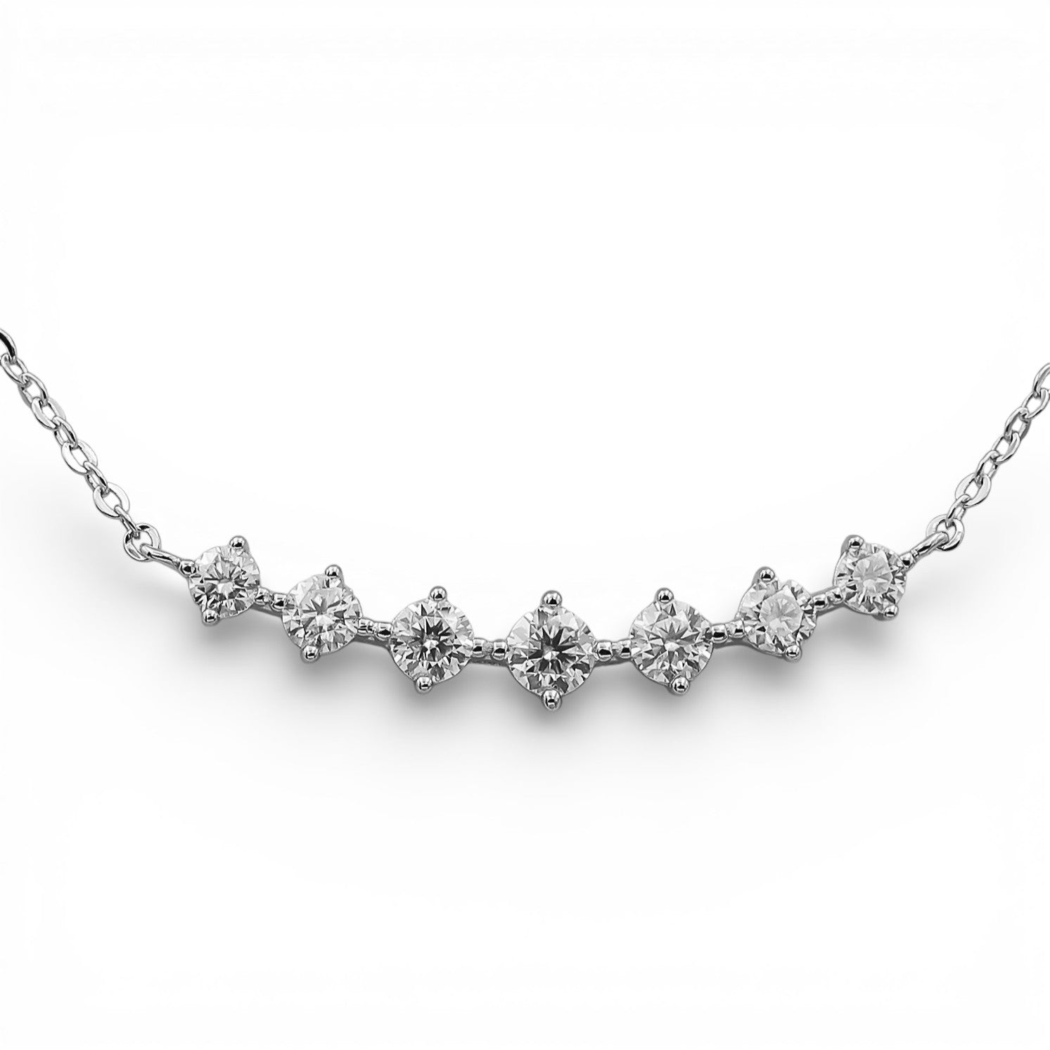 Colier Moissanite Line Argint