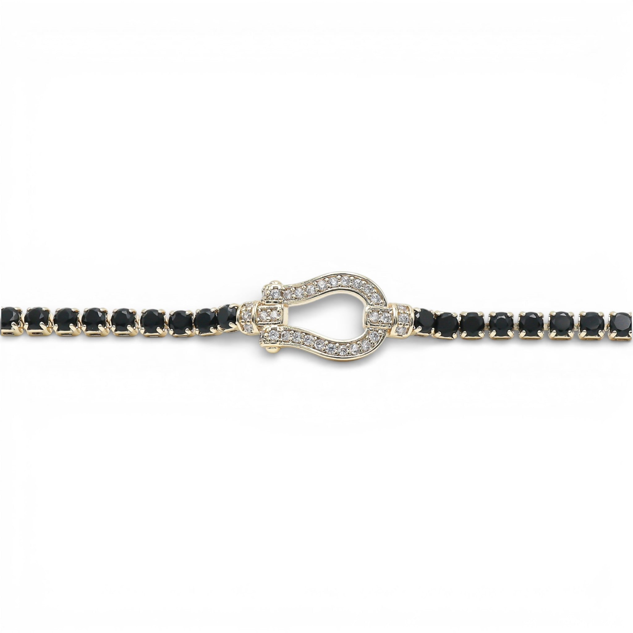 Brățară Tennis Fortune Black 2 Placată cu Aur