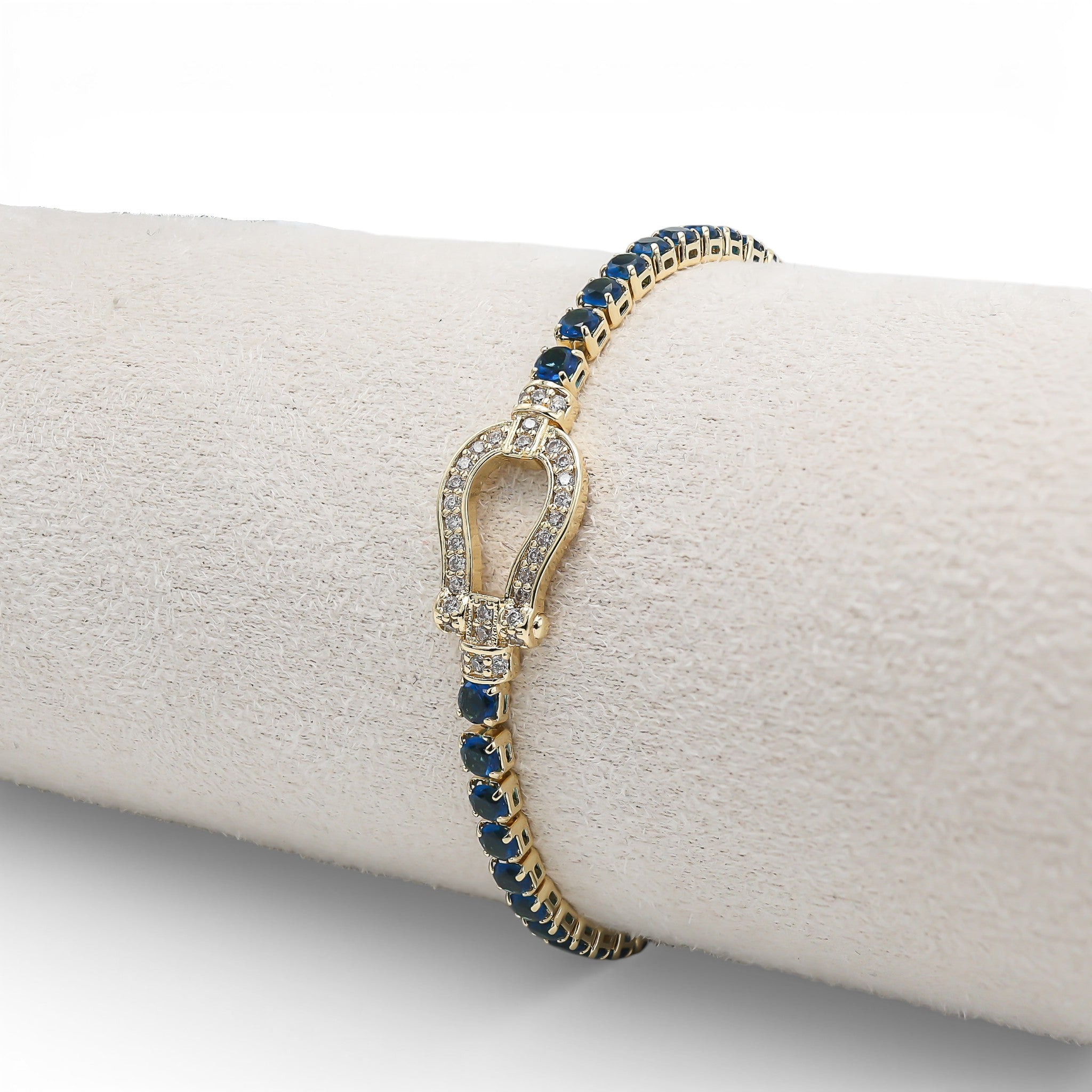 Brățară Tennis Fortune Blue Placată cu Aur